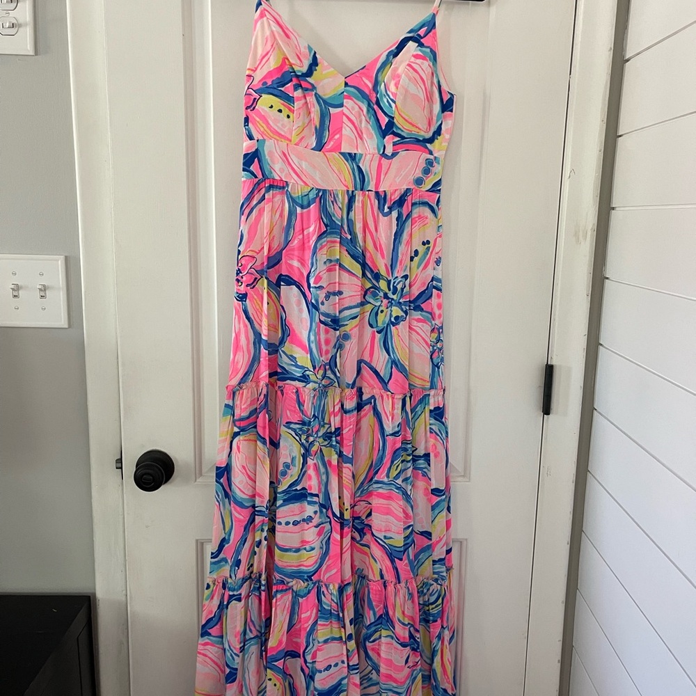 Lilly Pulitzer Pink and Blue Maxi Dress